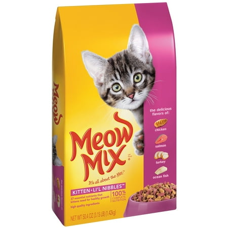 Meow Mix Kitten Li'l Nibbles Dry Cat Food, 3.15-Pound