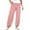 Pink, variant on Linen Pants for Ladies, Audhol Striped Linen Pants for Women Summer Casual Wide Leg Pants with Pockets Comfy Cropped Palazzo Pants Beach Pants for Women Black L