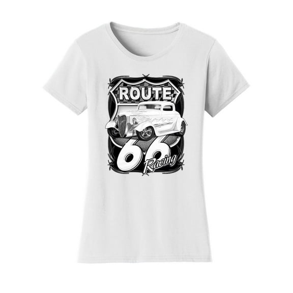 Gravity Trading Womens Route 66 Solar Color Changing Shirt Sun Tee, White X-Large