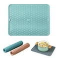 thumbnail image 2 of Large Silicone Dish Drying Mat 23×18 In, Fast-Dry Raised-Ridge Sink Tray, Heat-Safe to 450 °F, Foldable Roll-Up Drainer for Countertop, Trivet for Hot Pans, Pet Bowl Mat, , 1*Silicone Drain Mat, 2 of 8