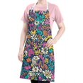 thumbnail image 5 of Pioneer Flower Floral Print Pattern Apron-Garden Aprons for Women with Pockets-Cotton Linen Waterproof Kitchen Cooking Gardening Aprons Adjustable for Kitchen,Cooking,BBQ and Salon 33x27 Inch, 5 of 7