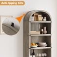 thumbnail image 4 of Bingirl 5-Tier Arched Bookshelf: Standing Display Rack for Bedroom, Living Room, or Home Office (Grey), 4 of 7