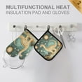 thumbnail image 4 of Yayeee Oven Mitts and Pot Holder Set of 2 Heat Resistant Kitchen Gloves Baking Hot Pad, Dinosaur with Stars, 4 of 5