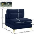 thumbnail image 3 of Meridian Furniture Julia Navy Velvet Modular Armless Chair, 3 of 4
