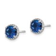 thumbnail image 2 of Primal Gold 14 Karat White Gold Diamond and Sapphire Post Earrings, 2 of 4