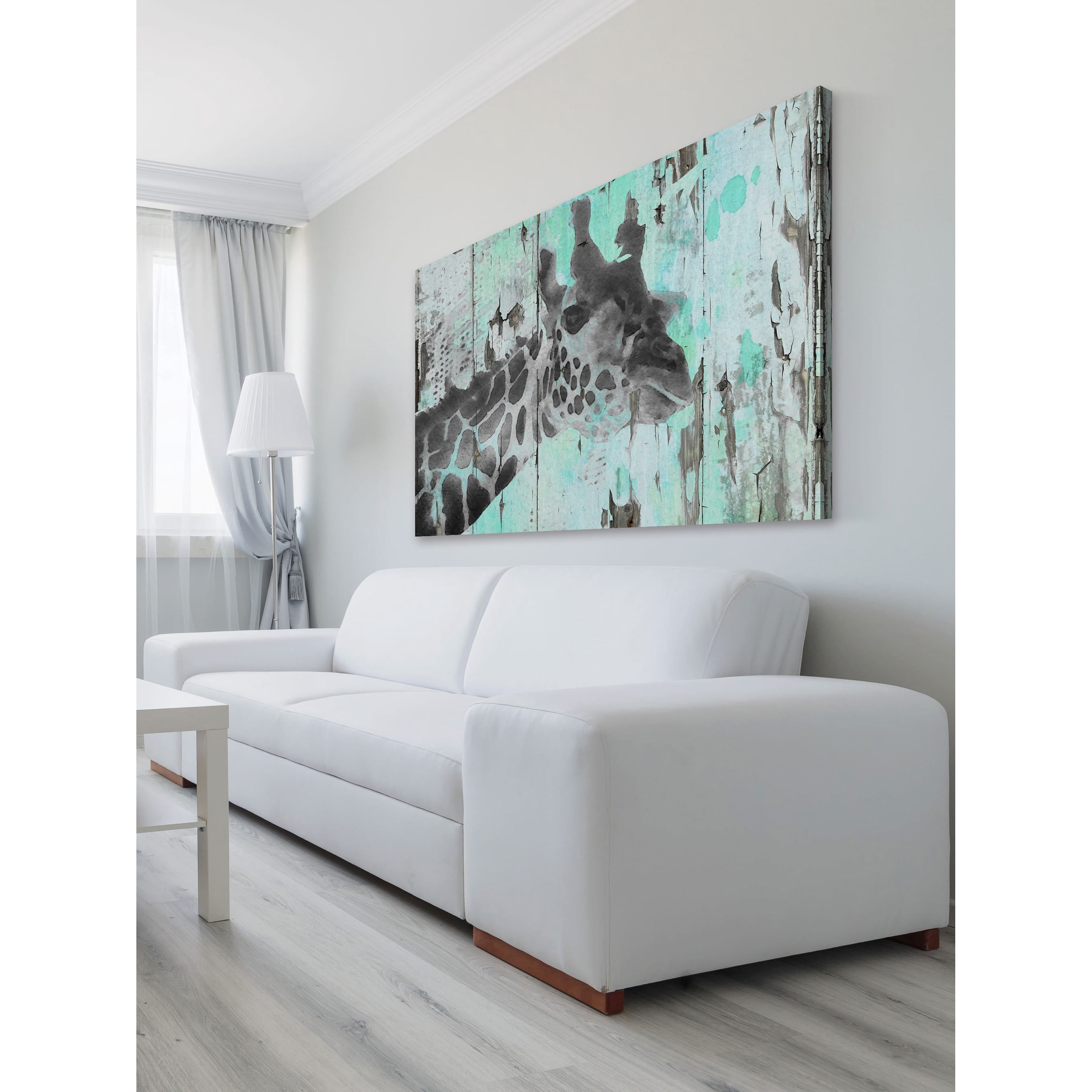 Inquisitive Giraffe Painting Print on Wrapped Canvas