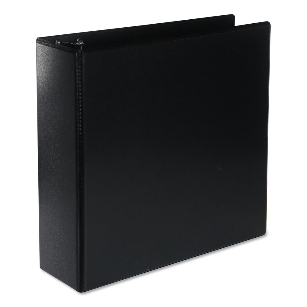 Universal Deluxe Round Ring View Binder, 3' Capacity, Black -UNV20751