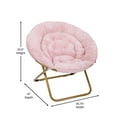 thumbnail image 5 of Emma + Oliver 38" Oversize Portable Faux Fur Folding Saucer Moon Chair for Dorm and Bedroom, Blush Faux Fur/Soft Gold Frame, 5 of 14