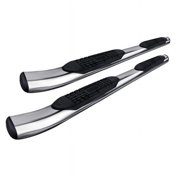ProMaxx Automotive PMX71124S 5 in. Stainless Steel Curved Oval Step Bars for 2019 Silverado & Sierra 1500 Crew Cab