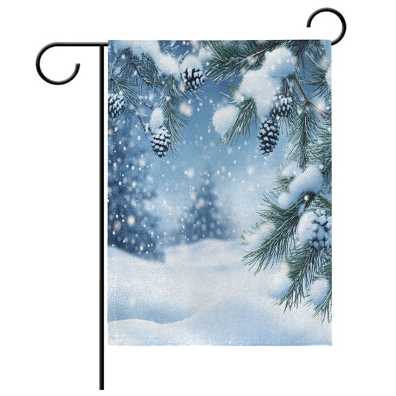 Ryvnso Winter Snowflake on Tree Pattern Garden Flag 12x18 Inch Double Sided Seasonal Yard Decoration