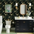 thumbnail image 2 of Dark Floral Peel and Stick Wallpaper Vintage Floral Contact Paper 16.9inchx196.8inch Flowers Bird Wallpaper Peel and Stick Boho Leaf Self Adhesive Removable for Bathroom Wall Paper Decor, 2 of 9