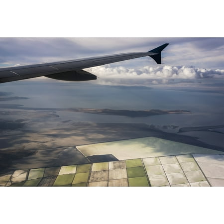 Great Salt Lake viewed from a commercial flight Salt Lake City Utah United States of America Poster Print by Robert L Potts  Design