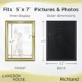 Langdon House 5x7 Gold Picture Frames Set, Modern Style, 6Pack