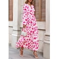 thumbnail image 3 of Vestido PRETTYGARDEN Floral de Manga Larga Maxi Elegante M, 3 of 8