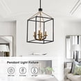 thumbnail image 6 of Parrot Uncle 12" Modern Black 4-Light Caged Chandelier, Dining Room Dimmable Chandelier, 6 of 7