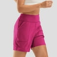 thumbnail image 3 of Biker Shorts Women New Bermuda Shorts for Women Wide Leg Yoga Shorts High Waist Athletic Long Shorts with Pockets Summer Workout Shorts Pinky-a M, 3 of 9