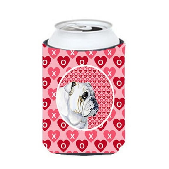 Bulldog English Valentines Love And Hearts Can Or Bottle  Hugger - 12 oz.