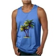 thumbnail image 2 of Gifts for Men! Titcea Tank Tops Men Palm Tree Printed Round Neck Sleeveless Workout Shirts Hawaiian Beach Holiday T Shirts Summer Casual Tank Top, 2 of 5
