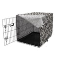 thumbnail image 3 of Vintage Dog Crate Cover, Continuous Abstract Pattern with Half Ornamental Leaves Graphic, Easy to Use Pet Kennel Cover for Medium Large Dogs, 35" x 23" x 27", Charcoal Grey Eggshell, by Ambesonne, 3 of 6