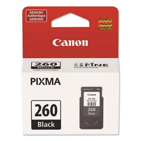 New Canon 3707C001   Each Canon 3707C001 (PG-260) Ink Genuine Canon PG-260 Black Ink Cartridge for sharp black text. The PG-260 Black Ink Cartridge produces crisp  sharp black text for all your documents. Combined with the Genuine CL-261 Color Ink Cartridge and Canon photo paper this ink protects your photos from fading for longer  thanks to the ChromaLife100 System. Genuine Canon inks provide peak performance that is specifically designed for compatible Canon printers. Device Types: Inkjet Printer; Color(s): Black; Supply Type: Ink; Market Indicator (Cartridge Number): PG-20. For Model Number(s): Canon® PIXMA TS5320 Canon Usa Inc  Canon 3707C001 (PG-260) Ink  Black
