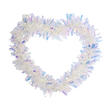Valentine Wreath Glitter Red Love Heart Shaped Garland Hanging Decorations for Valentine s Day Wedding Anniversary Front Door Window Wall Mantel Birthday(Colorful)