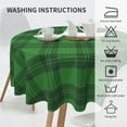 thumbnail image 4 of Checkered St.Patrick''s Day Tablecloth Round 60 Inch,Green Plaid Table Cloth,Stain Resistance Polyester Spring Table Covers for Kitchen Dining,Small Tablecloth for Parties Picnic, 4 of 6