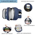thumbnail image 4 of Flip-Top Backpack 17L Capacity Lightweight Bookpack Reflective Safety Strips & Adjustable Chest Strap Soccer Ball in Space, 4 of 7