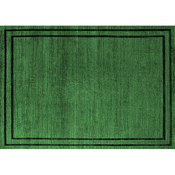 Ahgly Company Indoor Rectangle Oriental Emerald Green Industrial Area Rugs, 5' x 8'