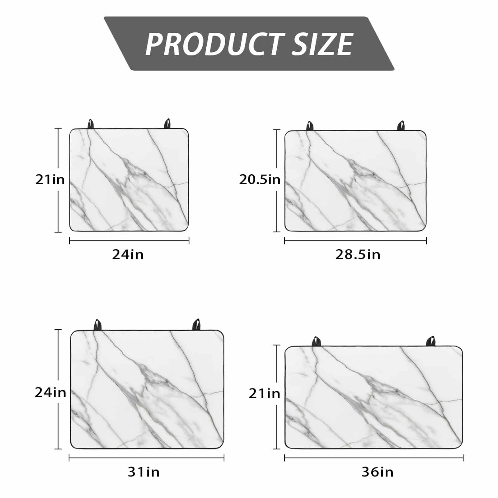 Marble White Stove Top Cover for Electric Stove, Heat-proof & Non Slip Glass Top Stove Cover Protector, Ombre Grey Modern Minimalist Kitchen Flat Cooktop Rubber Mat 24x21 Inches