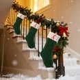thumbnail image 6 of Personalized Christmas Stockings with Initial Monogram - Embroidered 18" Green Knitted Stockings for Family Holiday, Xmas Party, and Gift Bags - 26 Letters Available, 6 of 9