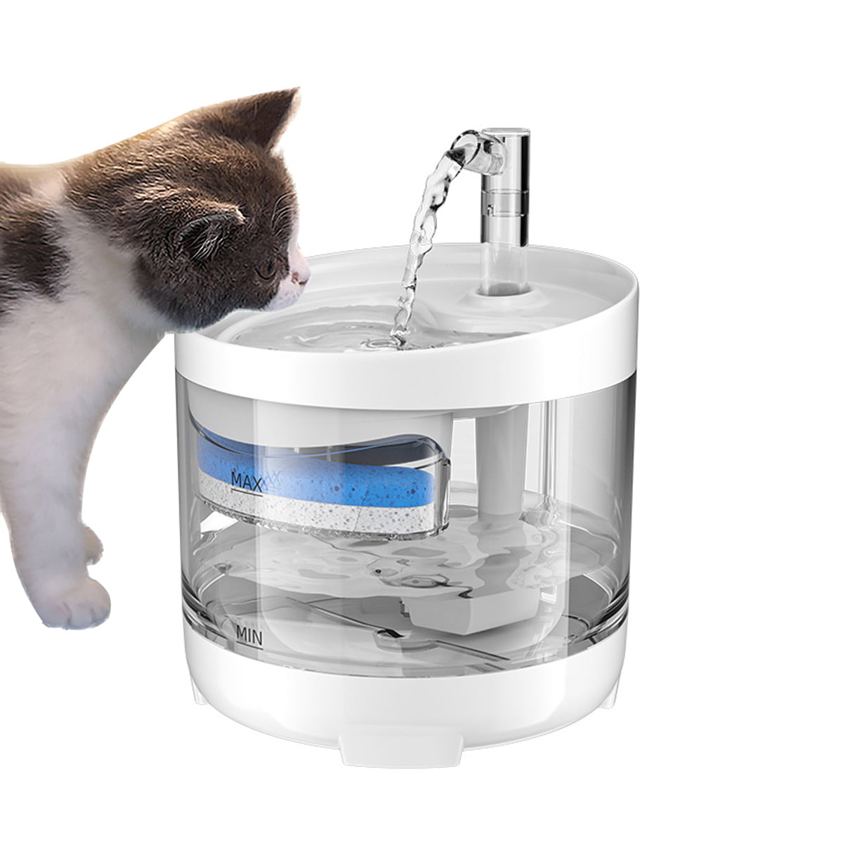 Automatic Cat Water Fountain 54oz/1.6L Dog Water Dispenser with Replacement Filters for Cats Multiple Pets Dogs