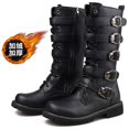 thumbnail image 3 of Botas altas para hombre, botas cómodas a la moda para motocicleta, botas de exterior con decoración de Metal de tendencia, zapatos para caminar resistentes al desgaste para hombre, 3 of 5