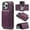 Purple, variant on for iPhone 15 Plus Wallet Case, Magnetic Phone Cover Compatible with Mag-Safe, 2-in-1 Detachable PU Leather Credit Card Holder Slots Purse with Kickstand Shockproof Protective Case, Brown