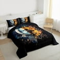 thumbnail image 3 of Castle Fairy Bohemian Moon Sun 3 Pieces Queen Comforter Set for Female Men Adults,Traditional Chic Floral Ultra Soft Bedding Sets,Exotic Style Bedding Comforter Set Breathable,Luxury Bedroom Decor, 3 of 8