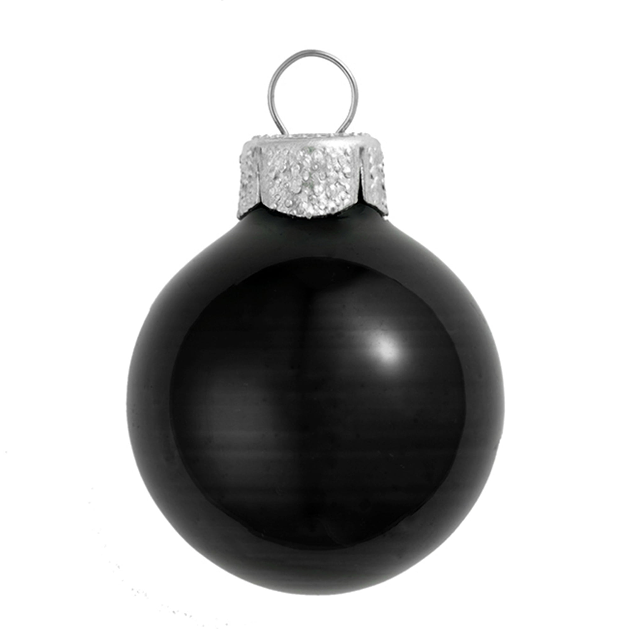 Shiny Black Glass Ball Christmas Ornament 7" (180mm)