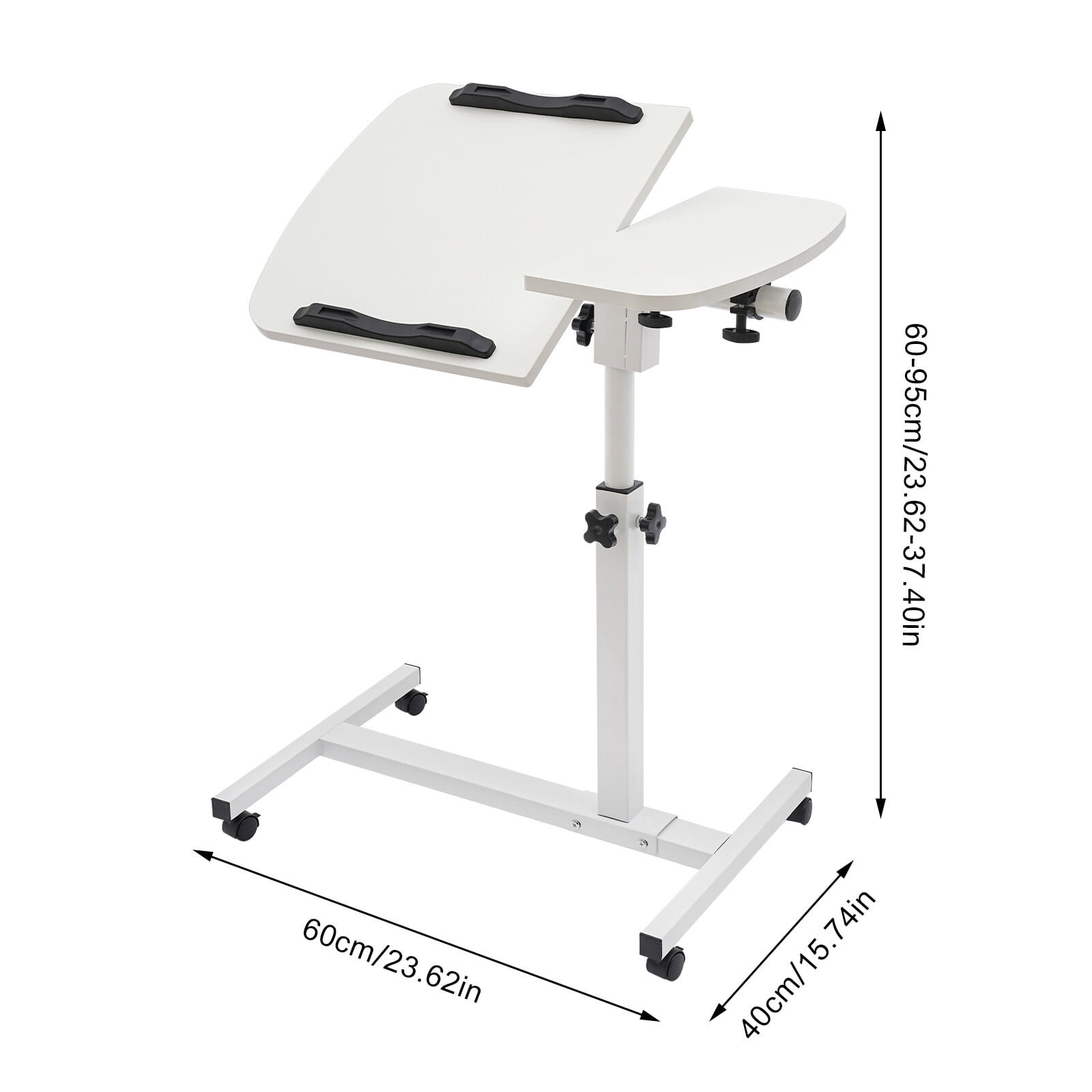 360° Adjustable Rolling Laptop Table Floor Mounted Rectangular Computer Desk Stand for Laptop Table Office Desk