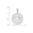 thumbnail image 2 of 14K White Gold Retro Daisy In Round Frame Charm, 2 of 4