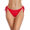 thumbnail image 2 of Side Tie Triangle Bikini Bottom with Cheeky Reveal and Low Waist Fit, Awesome For Summer Festivals Beach Clubs Or Hot Days Red S, 2 of 5