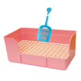 thumbnail image 4 of Bunblic Rabbit Litter for Cage Bedpan Ferret Guinea Pig Potty Tray Corner Litter Pan Pink, 4 of 8