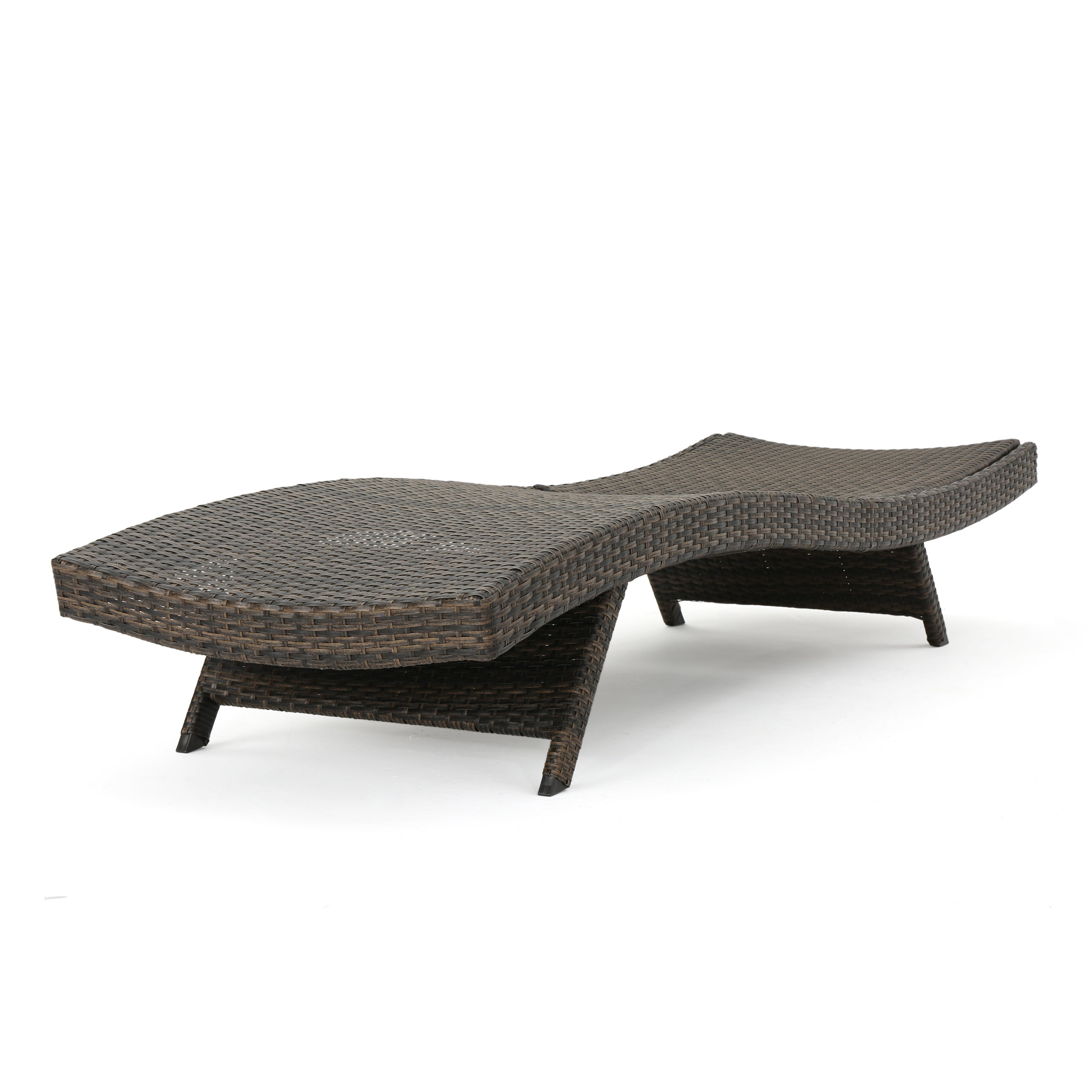 Theresa Outdoor Wicker Chaise Lounge with Aluminum Frame, Mixed Mocha