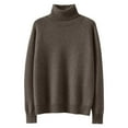 thumbnail image 4 of Turtleneck Tops for Women Sweaters Long Sleeve Jumper Knitted Pullover Warm Sweater 2025 Coffee L, 4 of 4