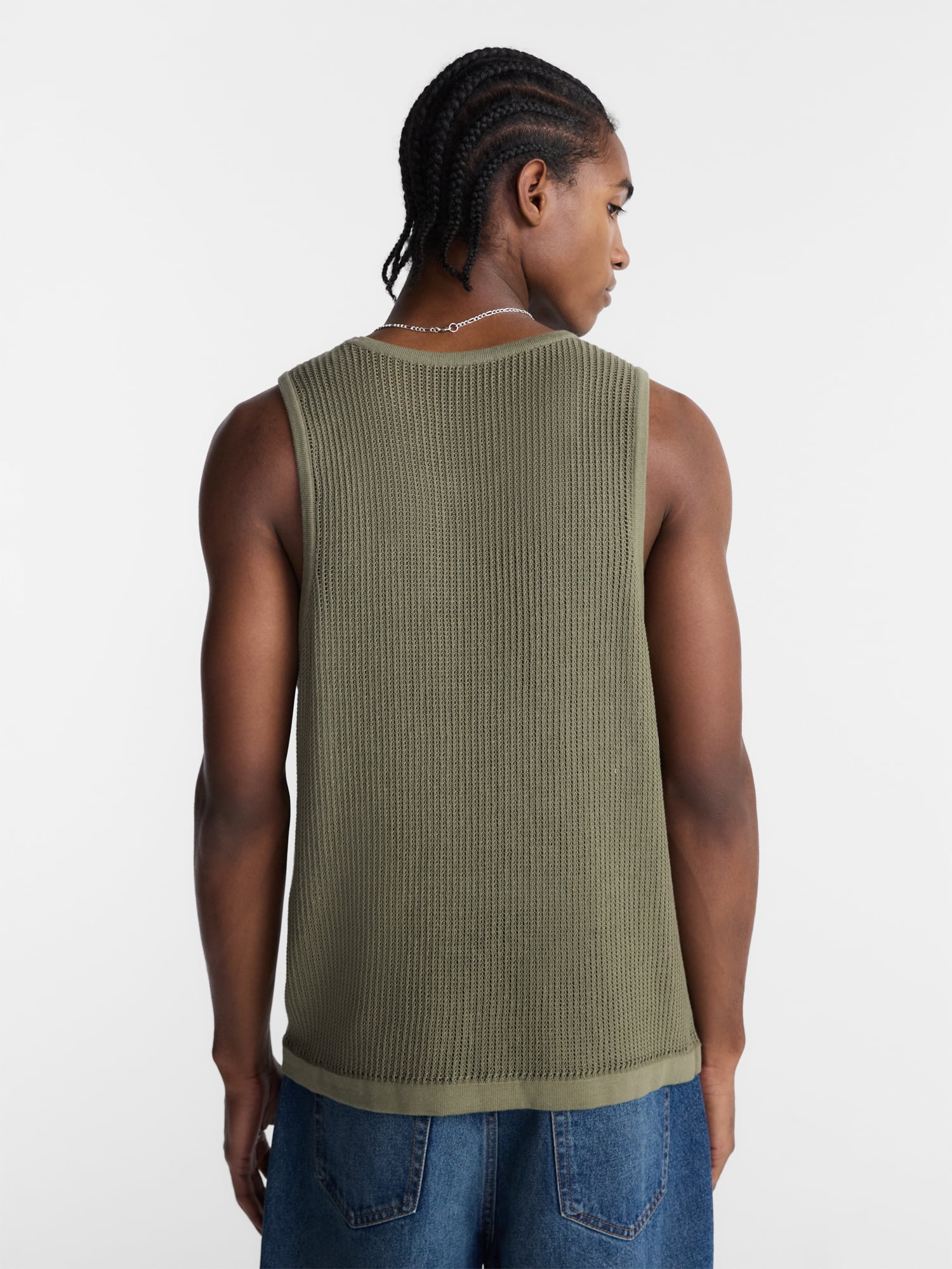 No Boundaries Mesh Stitch Sweater Tank Top, Men's and Big Men's XS-3XL