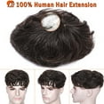 thumbnail image 5 of SEGO Human Hair Topper Clip in Hair Extension Hairpiece Hair Toupee with Hair Loss Thinning Hair Gray for Women/Men, 5 of 6