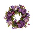 thumbnail image 4 of Corona de flores de peonía artificial para puerta de entrada, primavera verano decoración floral de 16 pulgadas para decoración interior al aire libre, 4 of 9