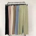 thumbnail image 2 of Pantalones de traje pequeños y estrechos ENTASSER de cintura alta drapeados informales de talla grande, 2 of 6