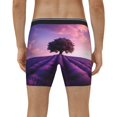 thumbnail image 4 of Salouo Lavender Field Sunset Pattern Men's Boxer Briefs, Soft & Breathable Underwear Elastic Waistband Briefs for Men,1-Pack, 4 of 7