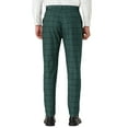 thumbnail image 3 of INSPIRE CHIC Men's Plaid Slim Fit Flat Front Dress Pants with Pockets 34 Dark Green, 3 of 7