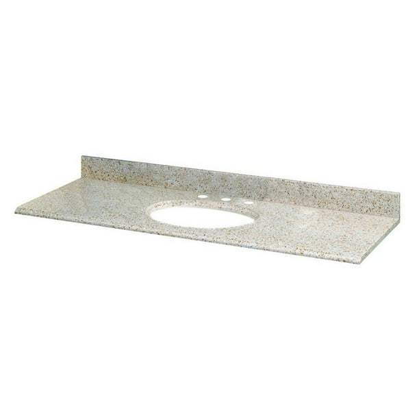 Pegasus 61W x 22D in. Granite Vanity Top with White Bowl
