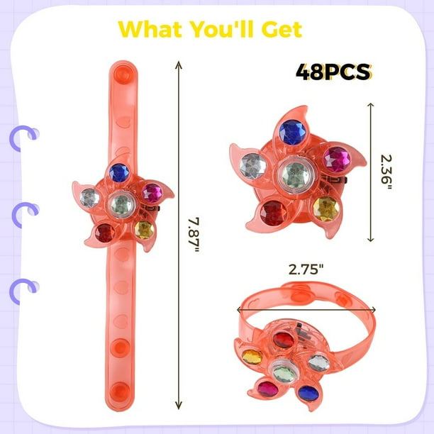 Pulseras Luminosas LED Para Niños - 15 Unidades Con Diseño Giratorio - Ideal Para Fiestas Y Halloween