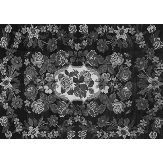 Ahgly Company Indoor Rectangle Medallion Gray French Area Rugs, 2' x 4'